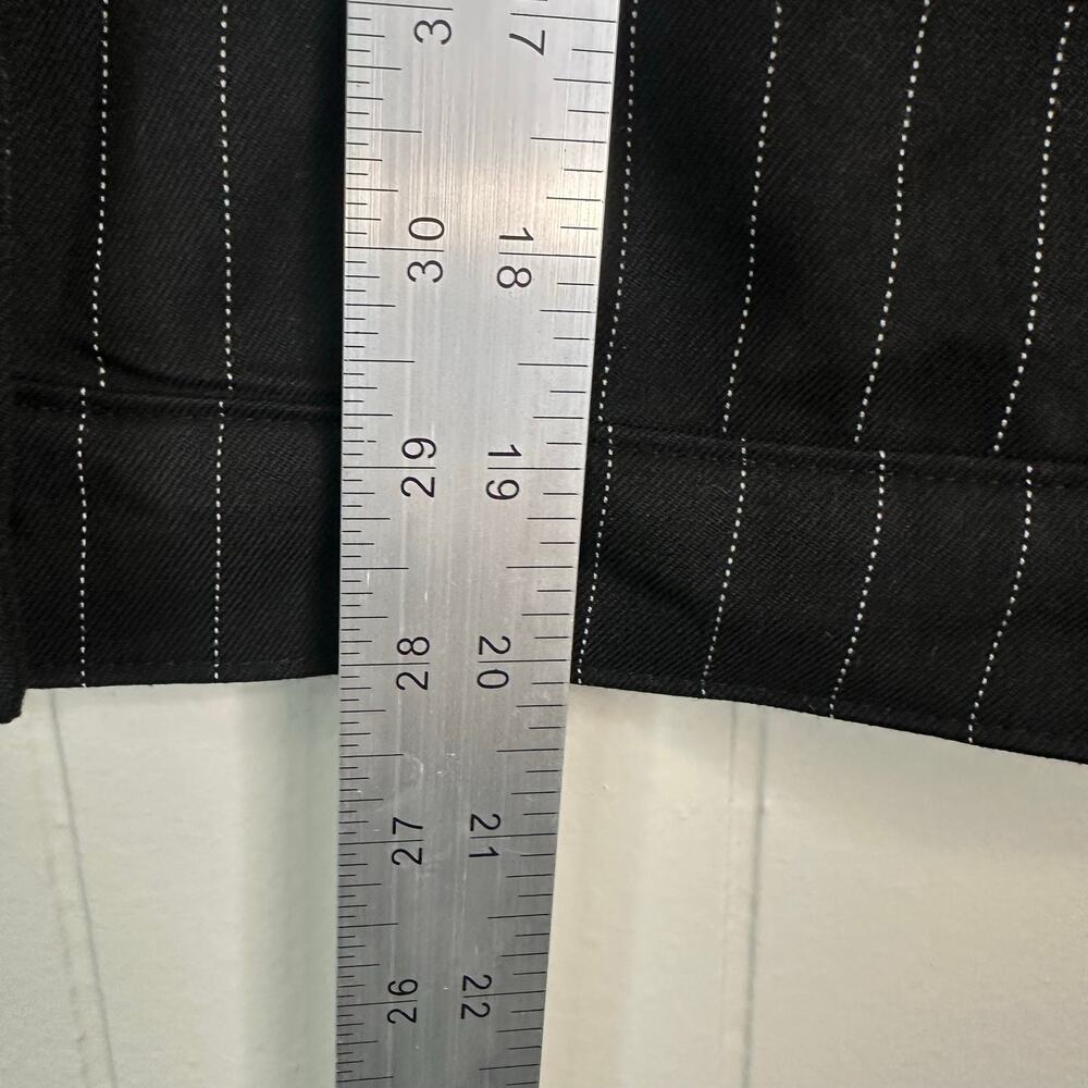 Five Star General Womens S Black Moto Jacket Pinstripe Zip Streetwear Y2K Urban - Picture 11 of 11